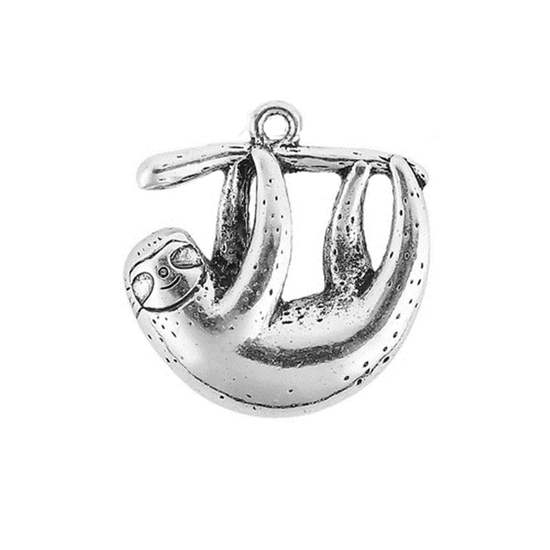 DoreenBeads, цинковый сплав, подвеска, Ленивцы, животное, античное серебро, подвески, ювелирные изделия, DIY компоненты, 26 мм(") x 24 мм(1"), 2 шт