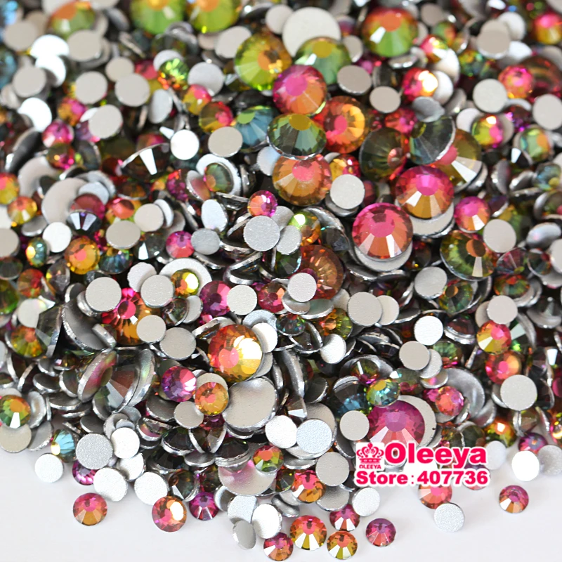 Разные размеры: Радуга Стразы не для горячей фиксации Стекло 3D маникюра