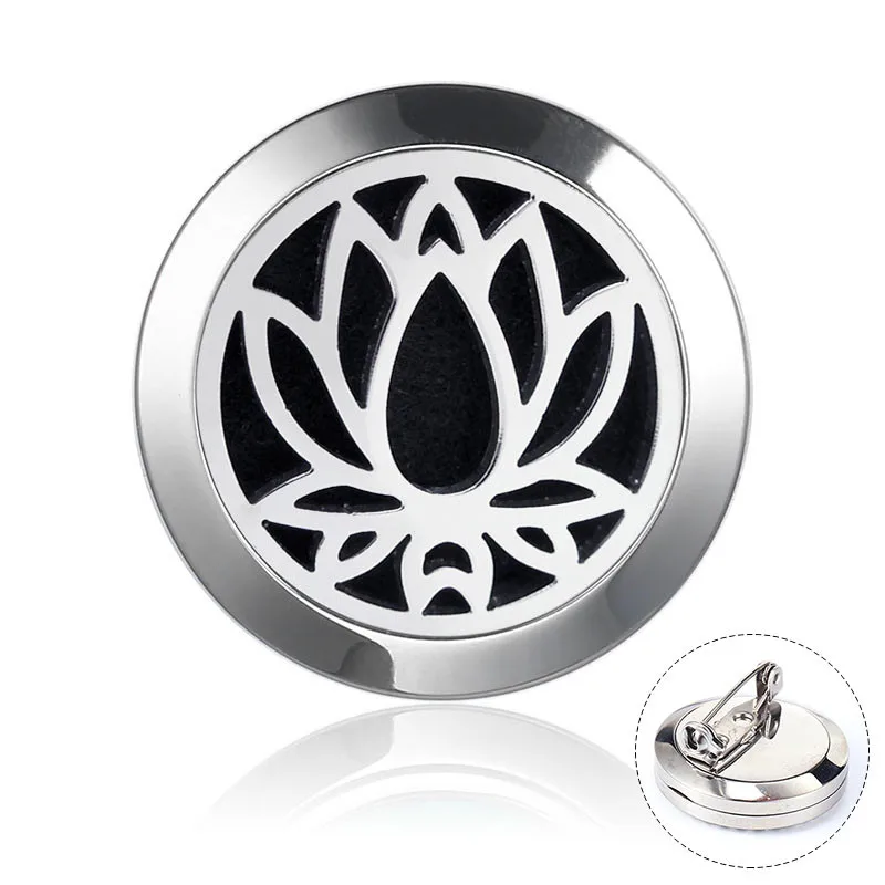 brooch 3 Дерево жизни эфирное масло диффузор Броши Кристалл ароматерапия диффузор нержавеющая сталь магнитный Медальон цветочный ароматизатор брошь - Окраска металла: brooch 3