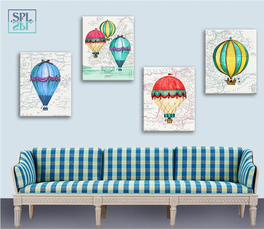 SPLSPL без рамки холст художественные принты картина и постер красочный воздушный