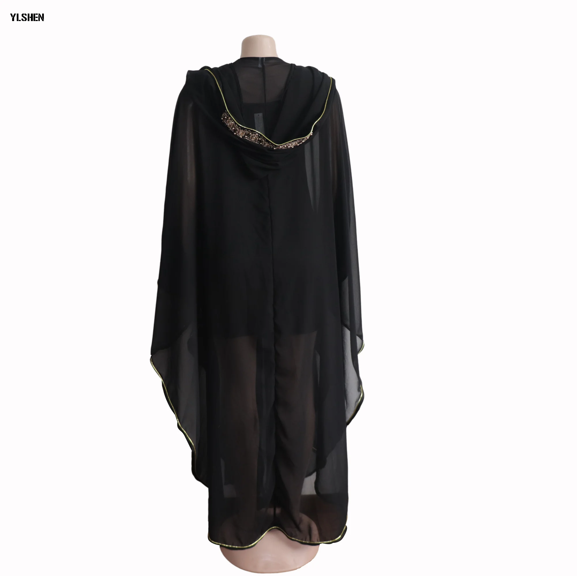 2021 с капюшоном летние африканские платья для женщин шифон Abaya Robe Femme размера плюс