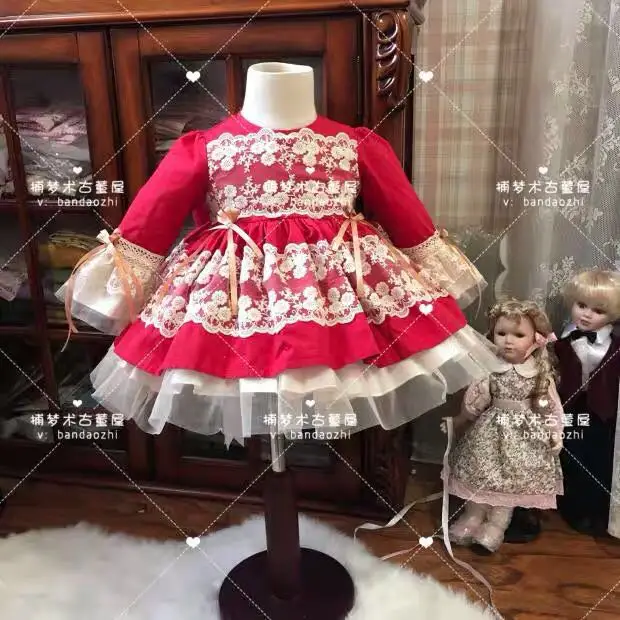 Новый От 0 до 12 лет для маленьких девочек осень-зима красное платье с длинными