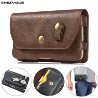 chezvous pouch leather phone case for iphone xs x 6 7 8 plus xs max waist bag universal belt clip 4 7 6 4inch for samsung huawei