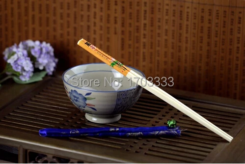 Бамбуковые Свадебные сувениры для палочек с шелковым мешочком по