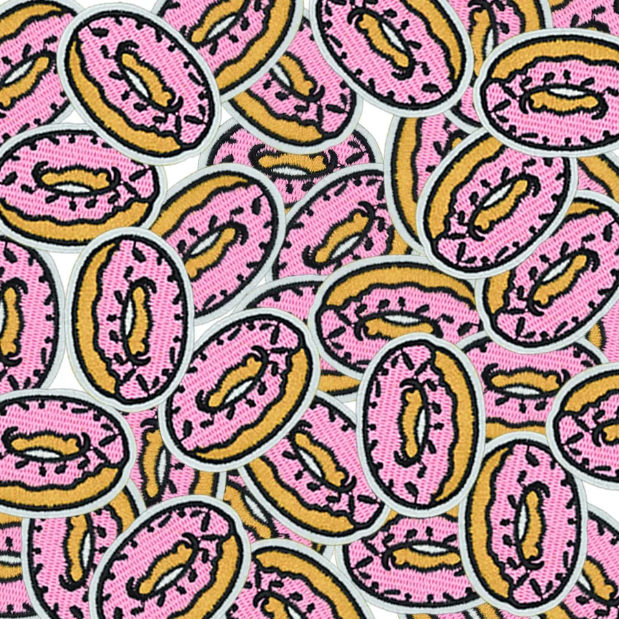 Нашивки сделай сам в виде пончиков для одежды железная вышитая аппликация патчи