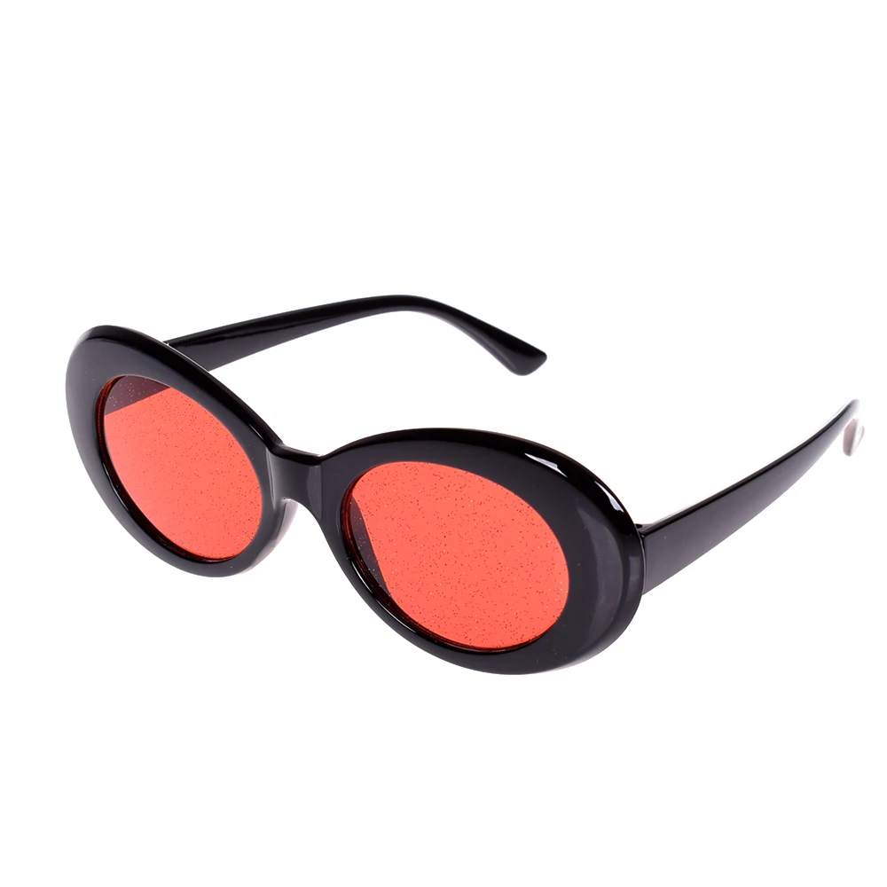 black red Модные овальные очки Разноцветные Солнцезащитные очки женские солнцезащитные очки с линзами сплав Солнцезащитные очки женские очки оправа водительские очки блеск - Название цвета: black red