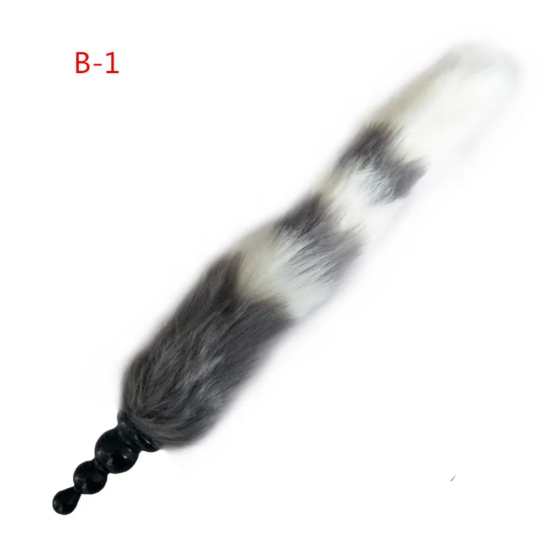 6Colors Anal Sex Toys with Fox Tail Beads Black Silicone Butt Plug Couple Erotic Cosplay for Women And Men. | Красота и здоровье