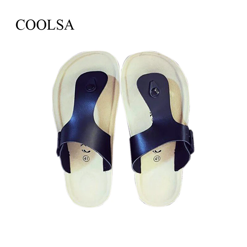 Шлепанцы COOLSA женские на плоской подошве Нескользящие пляжные тапочки с