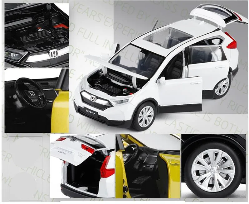 Высокая имитация 1:32 Масштаб оттяните назад Honda CRV сплав автомобиль, 6 открытой двери Музыка флэш Модель автомобиля игрушки, металл литья под давлением
