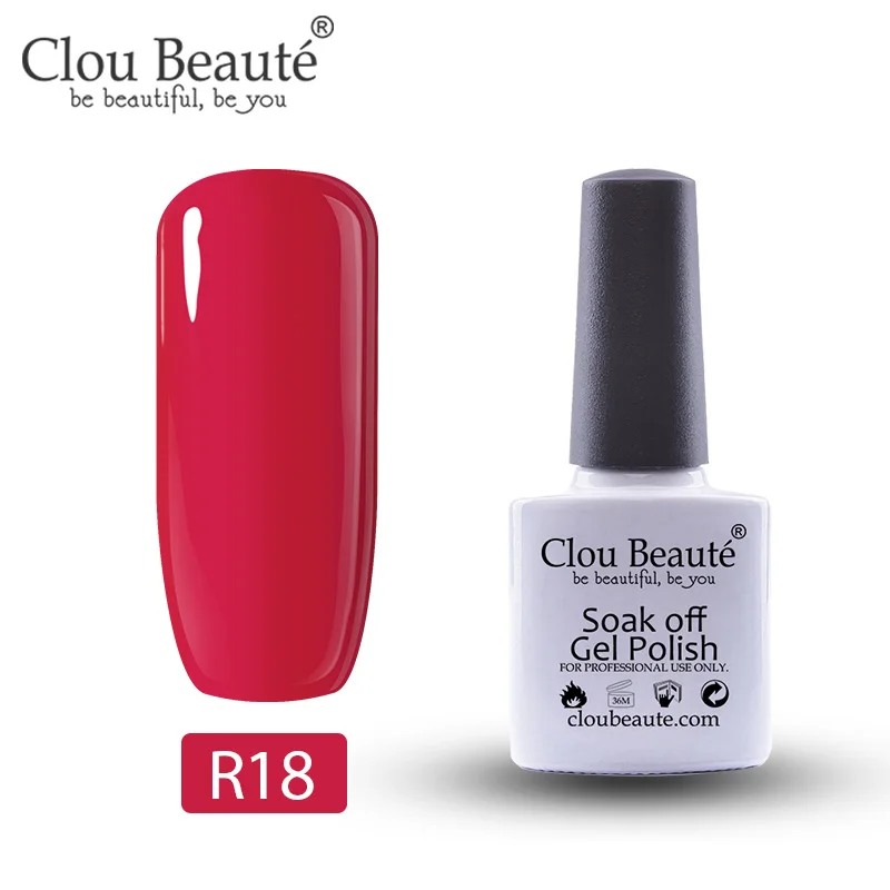 R18 Гель-лак для ногтей Clou Beaute телесного розового и красного цвета, 10 мл, 55 цветов, Полупостоянный УФ-лак, Гель-лак для ногтей, впитывающий Гель-лак для ногтей - Цвет: R18
