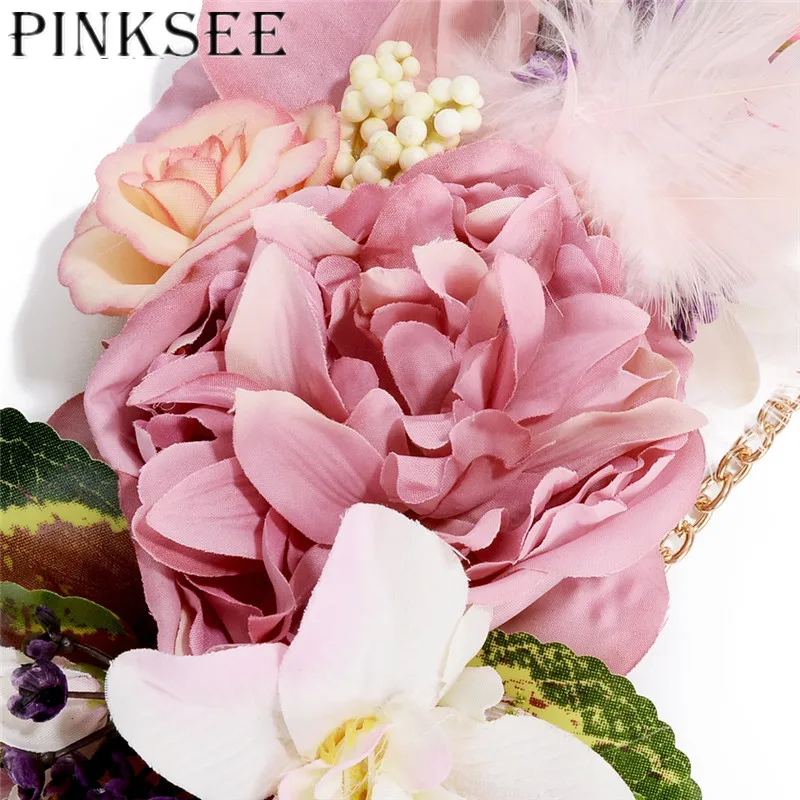 PINKSEE, большой цветок из ткани, цепочка на талию, Пляжное Платье, украшение, Элегантные украшения для тела, аксессуары для женщин