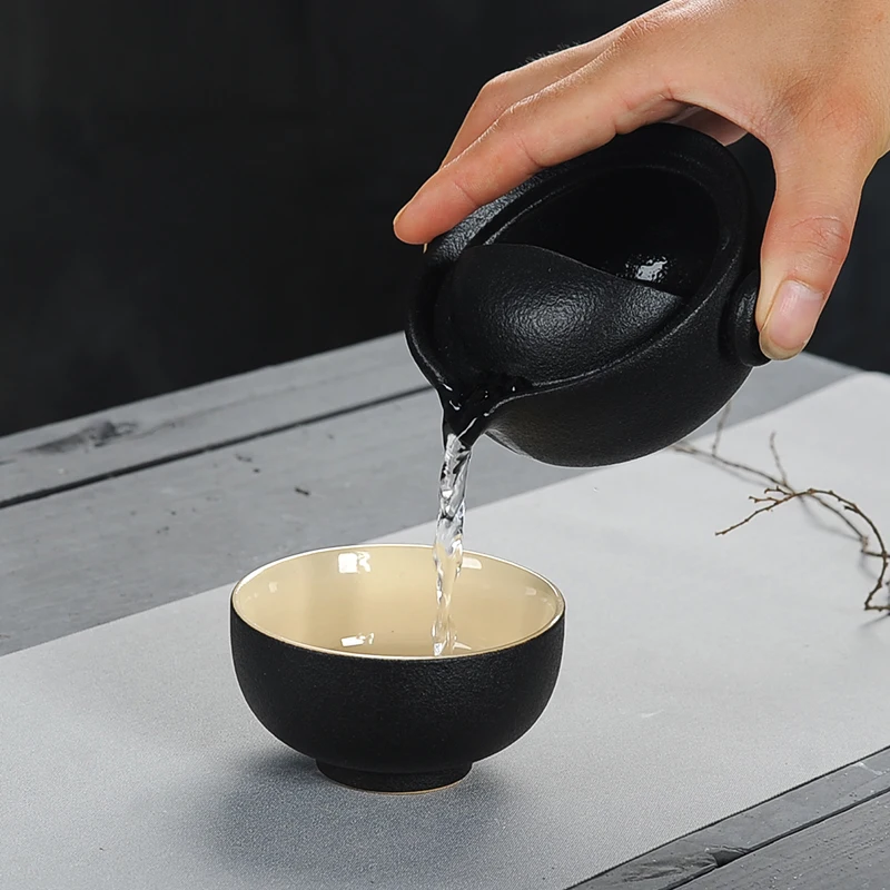 Чайный чайник из фиолетовой глины Gaiwan портативный дорожный чайный набор