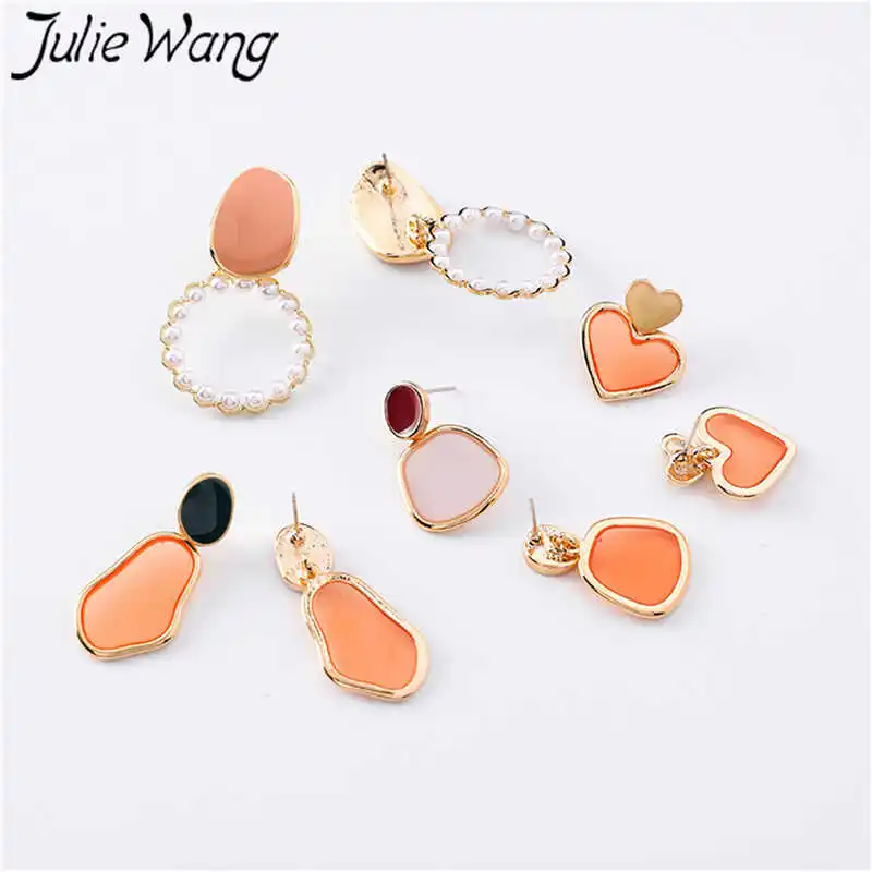 Julie Wang 1 пара акриловых шпильки геометрической формы серьги различной