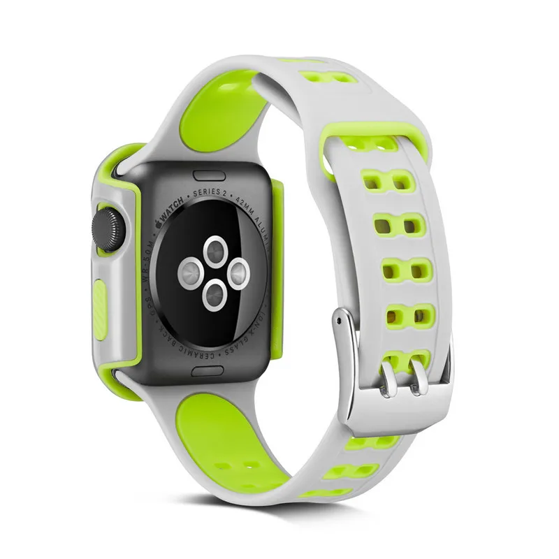Силиконовый спортивный ремешок для часов + чехол Apple Watch браслет 42 мм 38 Iwatch серии 1 2