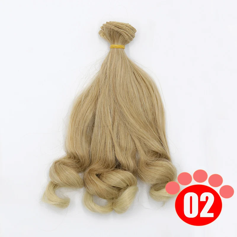 colour 02 Msiredoll bjd парик аксессуары 1 шт. 20*100 см кукла волосы для 1/3 1/4 1/6 1/12 градиент цвета курчавый bjd парики diy - Цвет: colour 02