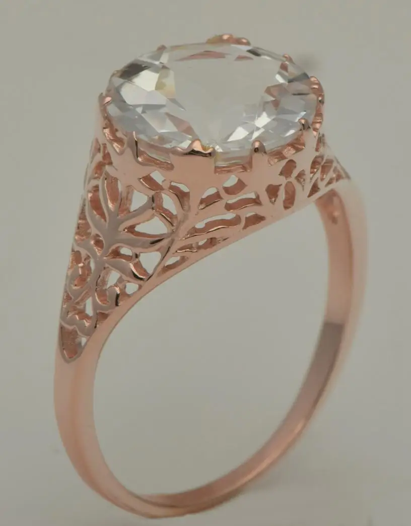 Помолвочные кольца из натурального белого топаза 14 к розовое золото бесплатная