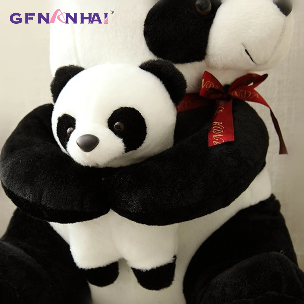

1pc 25/30cm kawaii Father and Son Panda Plush toy Cute Bow Panda Dolls Stuffed Soft Toys for Children Christmas Gift