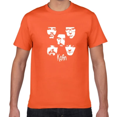W300 orange Новая летняя уличная одежда мужская футболка KORN Новая металлическая полоса футболка мужская хлопок Повседневная мужская одежда размера плюс топы тройники - Цвет: W300 orange
