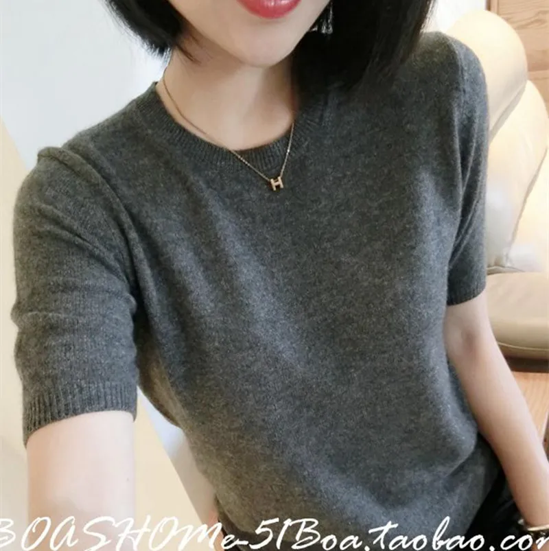 Женский кашемировый пуловер с круглым вырезом свободный стильный джемпер