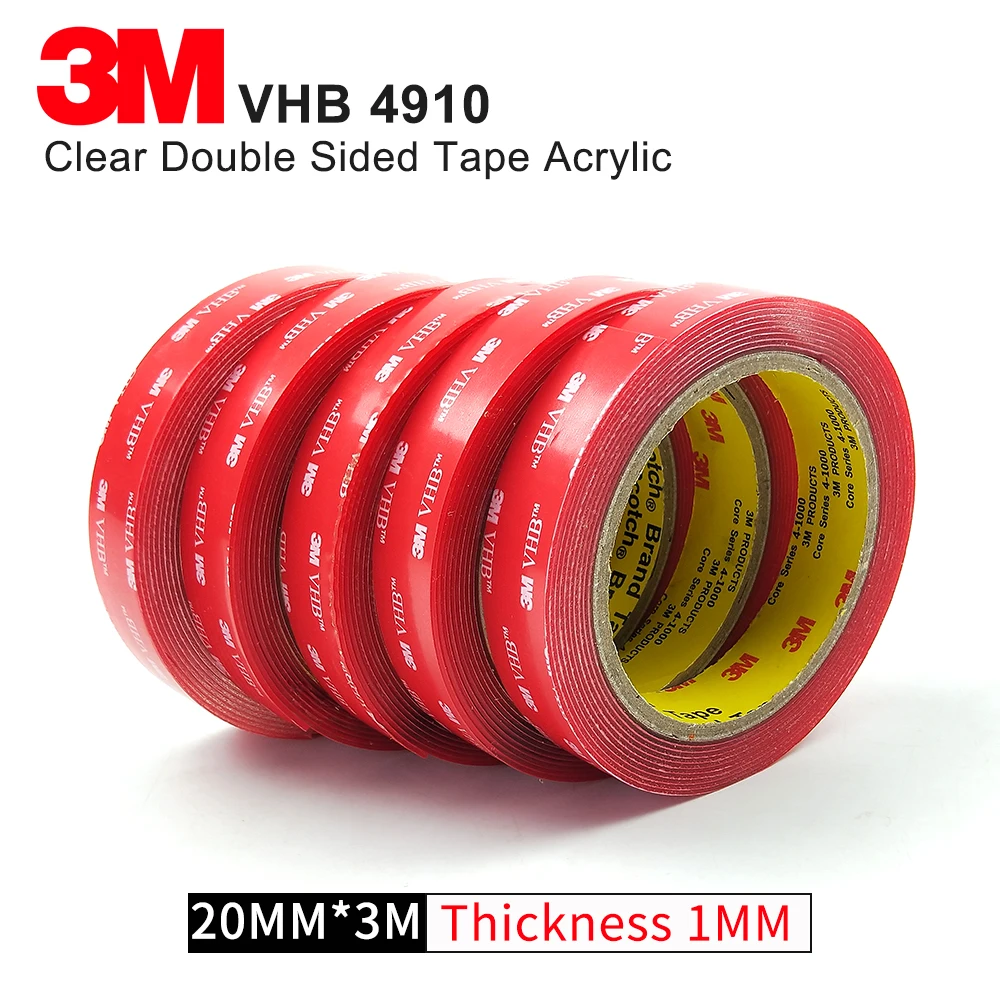 Прозрачная акриловая лента 3M VHB 4910 двухсторонняя клейкая повышенной прочности