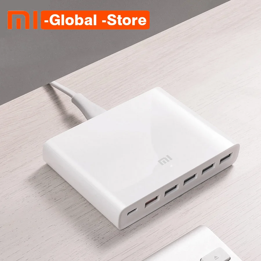 Оригинальное зарядное устройство Xiaomi Mi USB C 60 Вт Smart 3 0 быстрое Type и A выход 6 портов