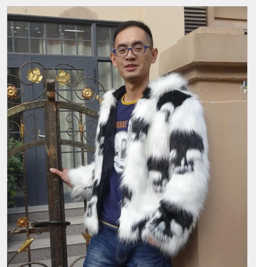 Xs 3xl новинка зимы мужское пальто из искусственного меха для ночного клуба