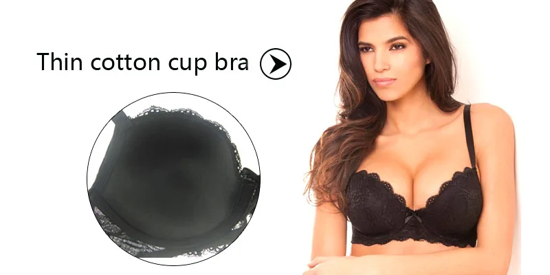 Сексуальный кружевной бюстгальтер с подкладкой для женщин Underwear нижнее белье 3/4 чашка нижнее белье на косточках женские прозрачные бюстгальтеры Размер 32A-38DDD