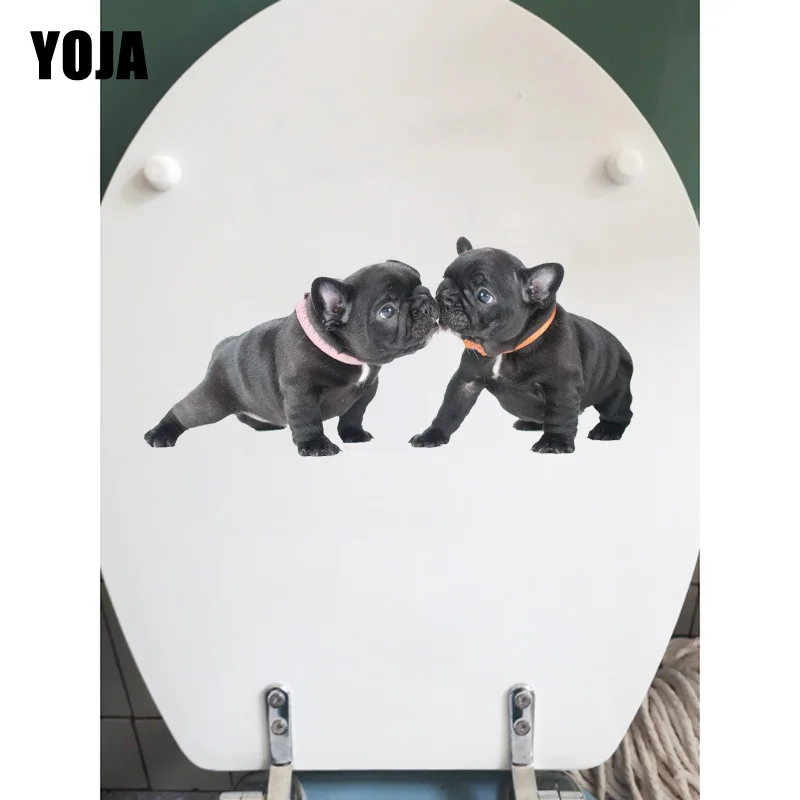 YOJA 23*10 3 см два черных бульдога Наклейка на стену для комнаты декор милое