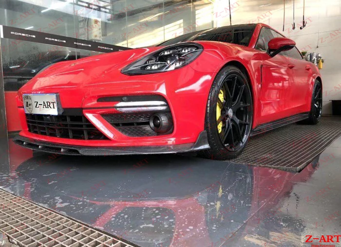 Z-ART углеродное волокно передняя губа для Panamera Turbo 2017-2019 реальные передний спойлер
