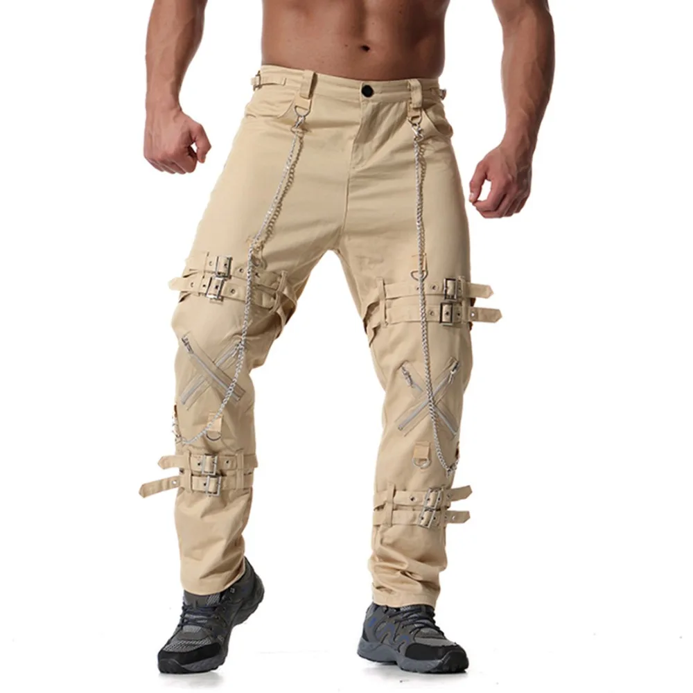 2022 New Arrivals Men fashion hip hop joggers punk rock cargo pants zippers streetwear men vinatge trousers drop shipping ABZ182