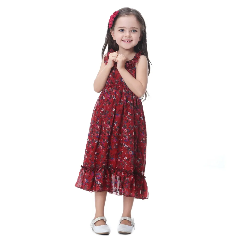 Floral Baby girl dress 2018 Summer Vintage Ruffles Long Chiffon Princess Wedding Party Dresses Vestidos Toddler Kids Clothes | Детская