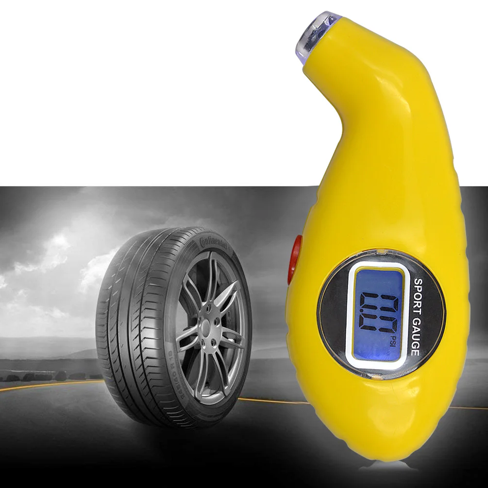 Diagnostic Tools Yellow Tire Pressure Gauge Digital LCD Meter Manometer Barometers For Auto Car Motorcycle Wheel Air Tester | Автомобили и
