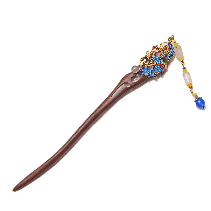 Hair Sticks For Women Vertical Clip New Arrival Phoenix Wood Retro Headwear Jewelry Accessories Wedding Decoration Tiara F036 | Украшения и