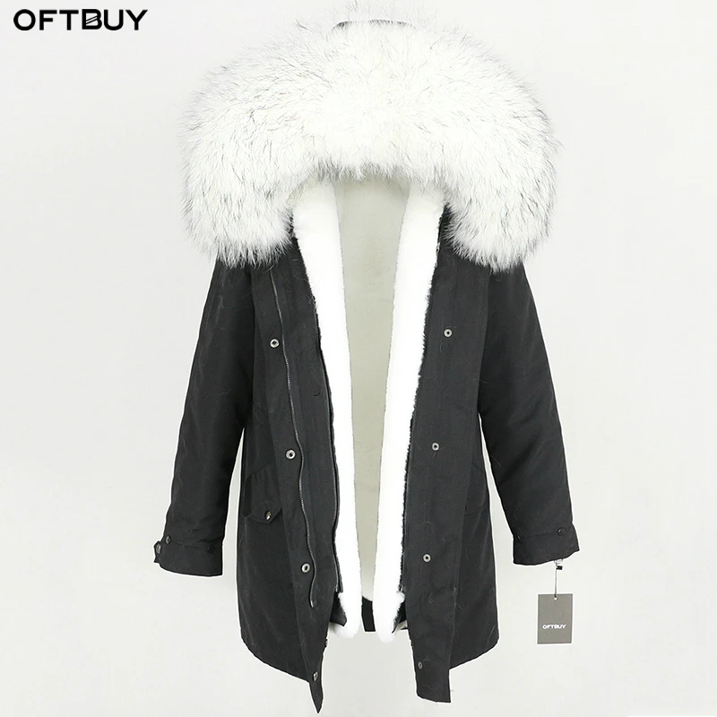 OFTBUY натуральный меховой воротник большой натуральный мех енота лисий мех