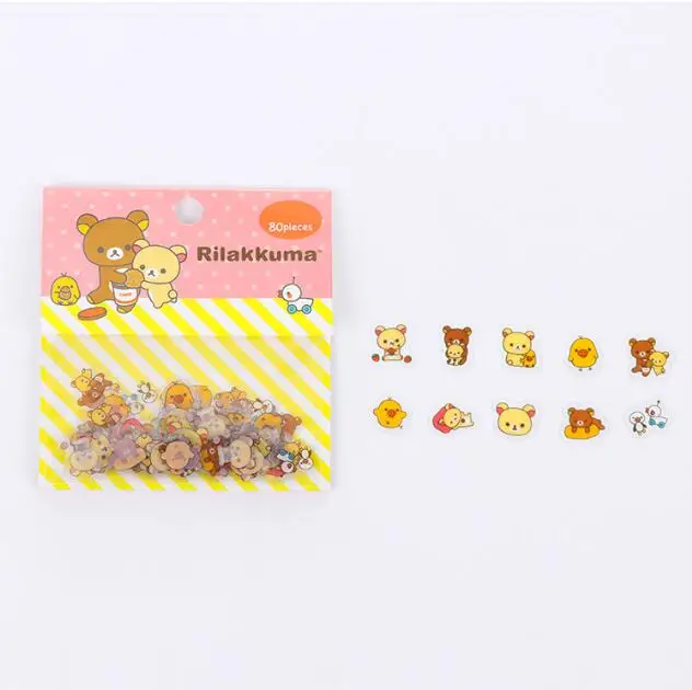 pink bear 80 шт./упак. милый кот мини ПВХ стикер мультяшка Сумико гураши украшения DIY Ablum дневник в стиле Скрапбукинг Канцелярские Принадлежности для наклеек - Цвет: pink bear