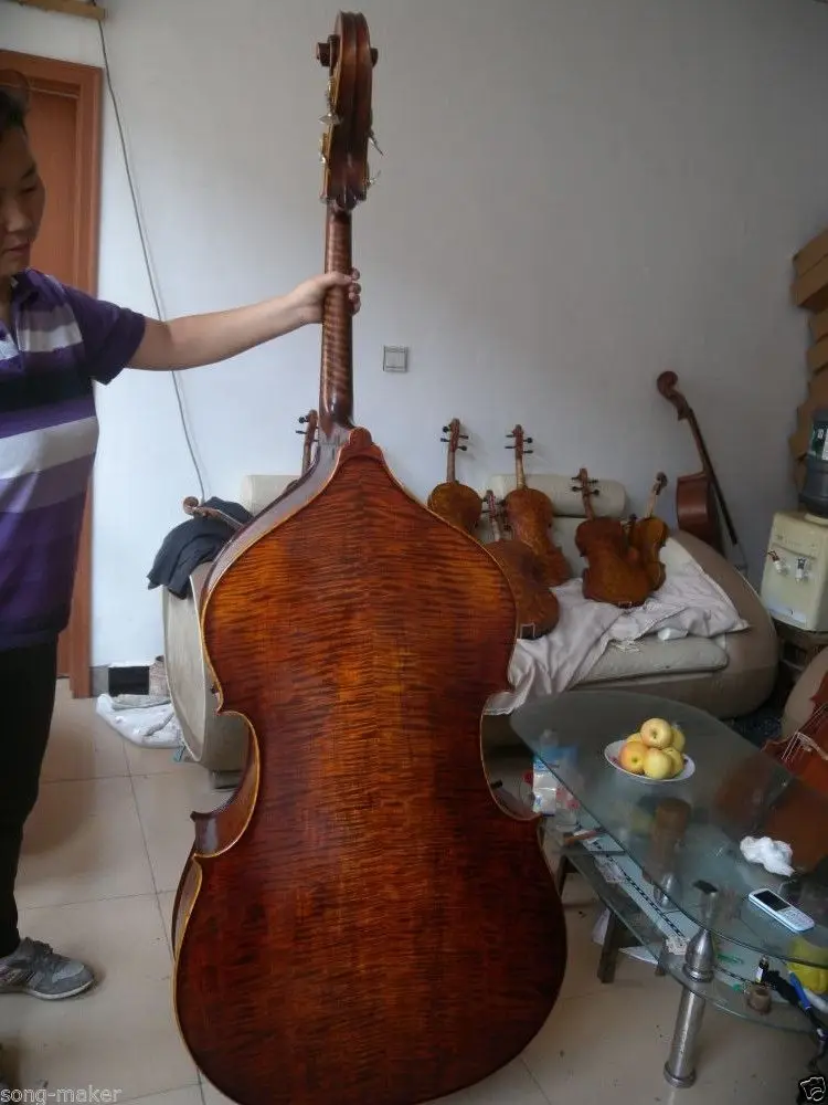 Вертикальный контрабаса 100 лет Ель клена Древесины Мощный звук 3/4 | Спорт и