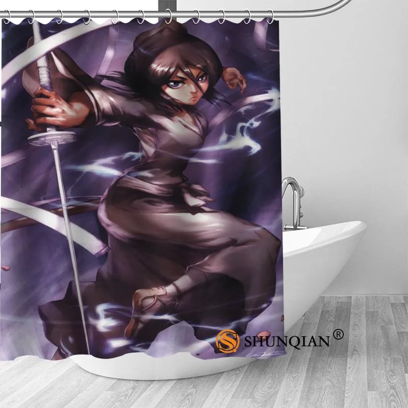 Занавеска для душа с рисунком аниме декоративная Водонепроницаемая тканевая