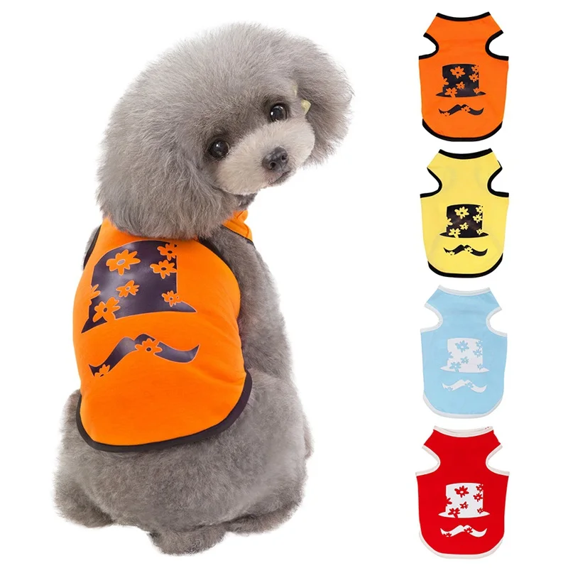 Товары для питомцев Одежда собак летняя футболка Жилет милых йоркширских усов и