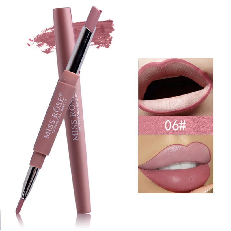 Бархатная матовая губная помада MISS ROSE Pro двусторонняя нюдовые пигменты легко