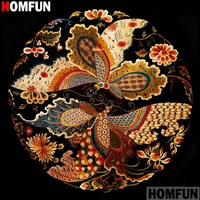 homfun full squareround drill 5d diy diamond painting flower butterfly 3d embroidery cross stitch 5d home decor a13009