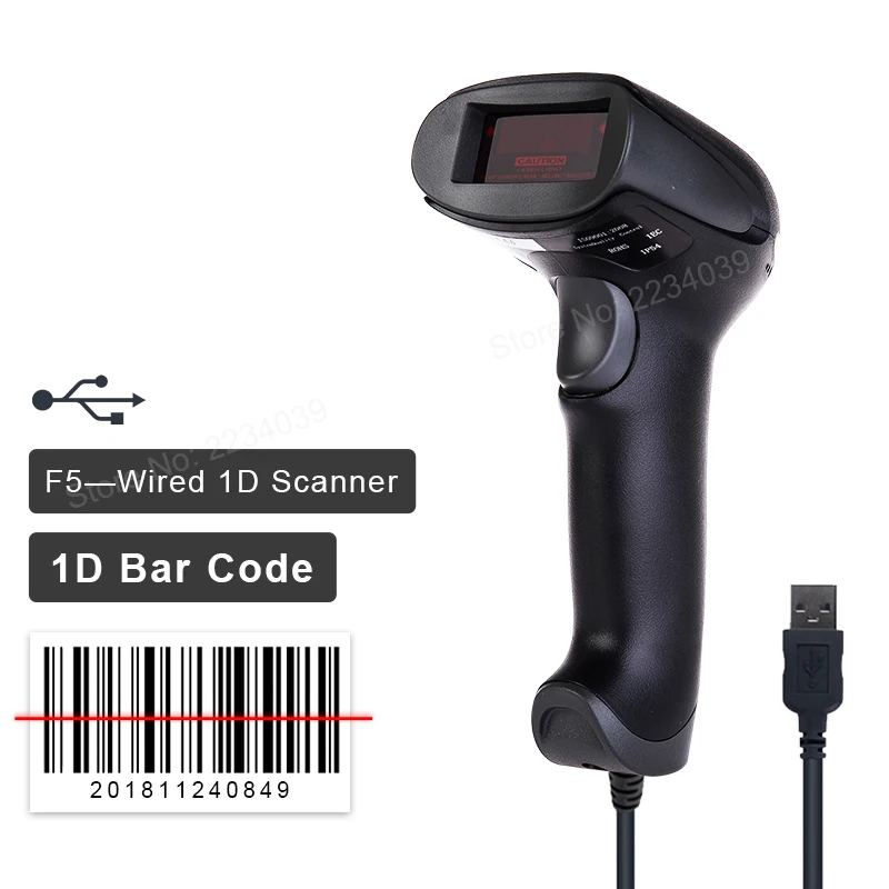 Низкая цена OEM лазерный сканер штрих кода дешевый портативный USB проводной 1D