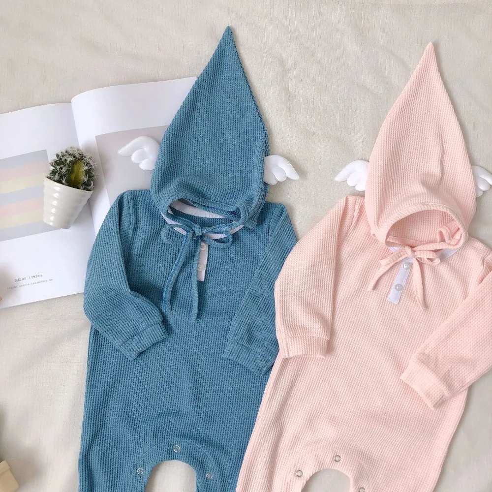 Детские комбинезоны Одежда для новорожденных простые хлопковые однотонные