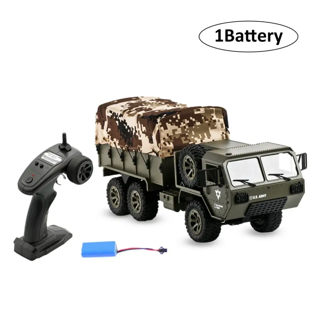 1/16 2,4G 6WD RC автомобиль армейский военный грузовик Радиоуправляемый автомобиль гусеничный с палаткой RC внедорожный автомобиль высокоскоростные транспортные средства пересеченной местности Дрифт - Color: 1Battery