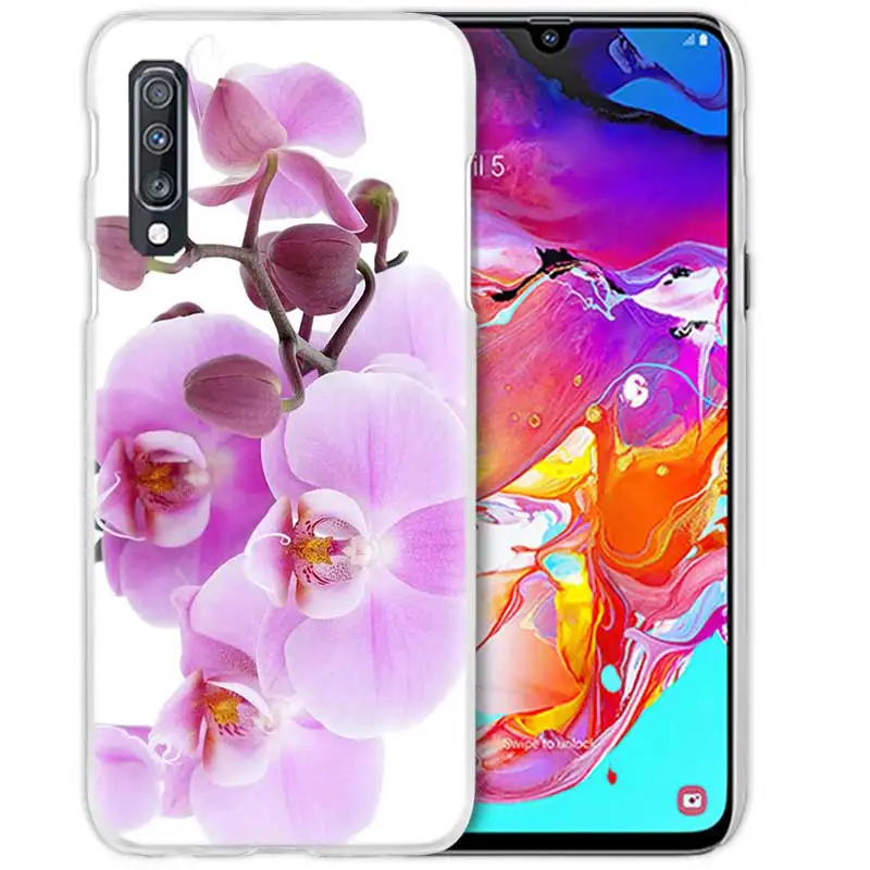 07 Цветы орхидеи Цветной корпус для samsung Galaxy A50 A70 A80 A20e A60 A40 A30 A20 A10 A8 A6 плюс A9 A7 жесткий чехол для телефона pc - Цвет: 07