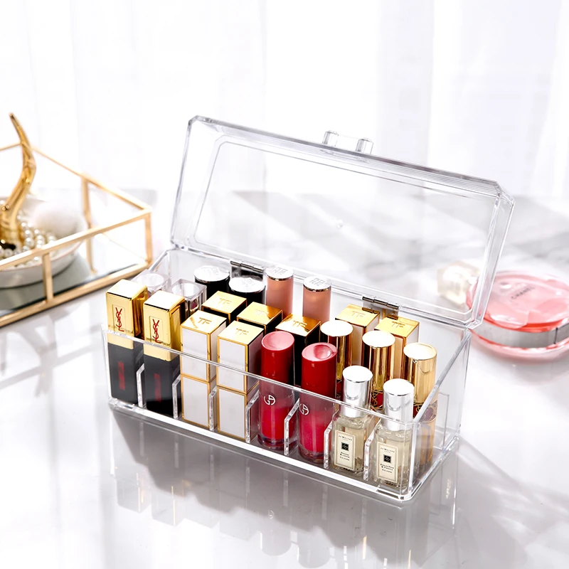 AF 12 Grids Transparent Acrylic Lipstick Holder Lip Gloss Storage Clear Lipgloss Organizer For Box | Дом и сад