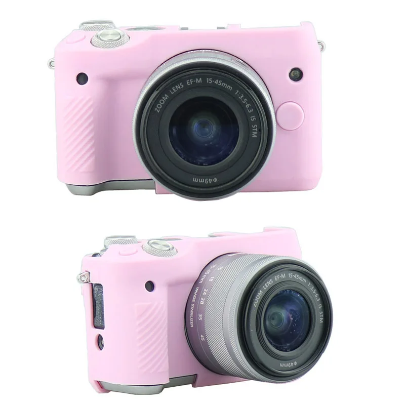 Sleeplion приятный мягкий Камера видео сумка для Canon EOS M6 силиконовый резиновый чехол Защитный беззеркальных Системы Камера тела кожного покрова - Цвет: Pink