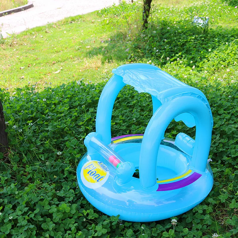 

Newest Portable Baby Inflatable Seat Pool Float Safety Infant Summer Toys Children's Swimming Circle With Sunshade Boat Seat