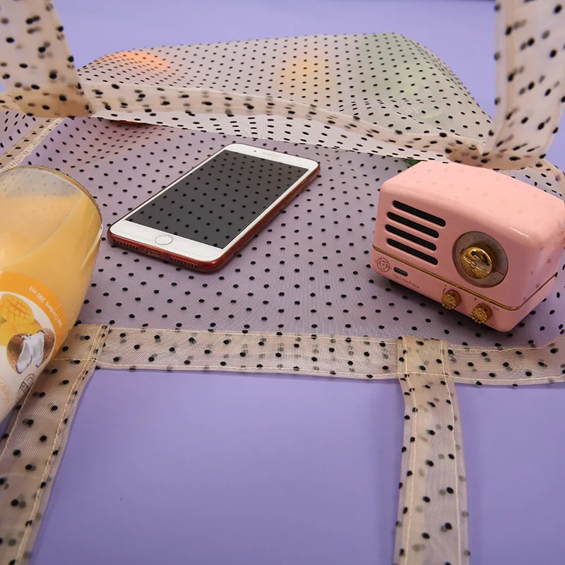 Женская сумка Youda кофейного цвета с волнистыми точками и флоком простая Сетчатая