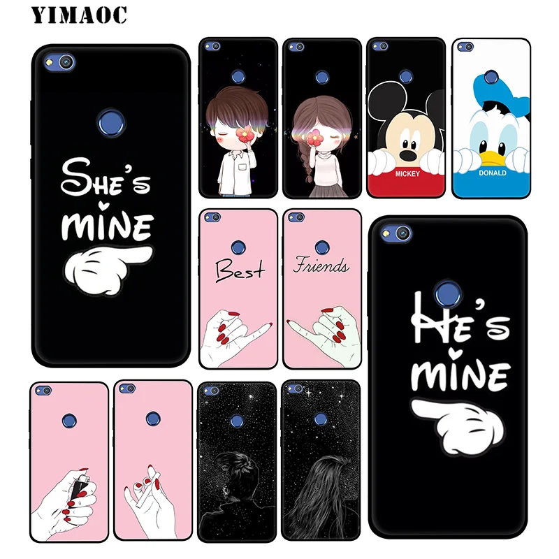 Best Friend Girlfriend Couple Soft Case for Huawei Mate 20 10 P30 P20 Pro P10 P9 P Smart Z 2019 &amp Nova 3 3i Lite |