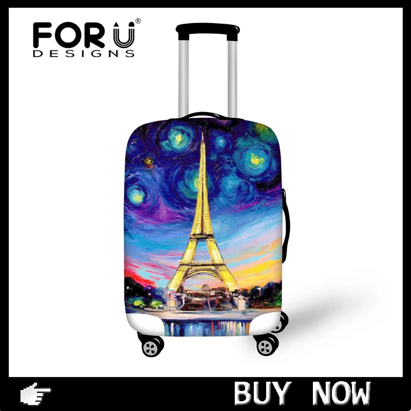 FORUDESIGNS/спандекс, аксессуары для путешествий, милые животные, черная кошка, собака, принты, водонепроницаемый дождевик для 1"-30", Чехол для костюма, чехол для багажника